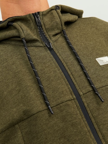 JACK & JONES Zip-Up Hoodie in Green