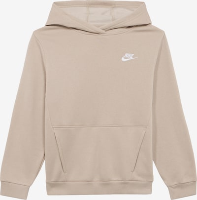 Megztinis be užsegimo 'Club Fleece' iš Nike Sportswear, spalva – nebalintos drobės spalva / balta, Prekių apžvalga