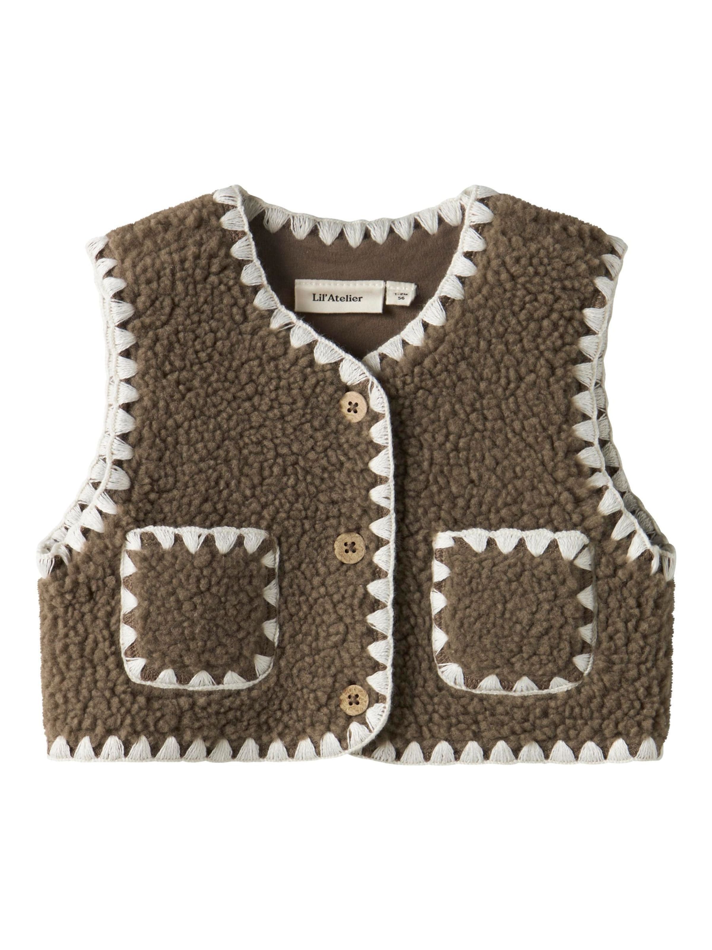 Lil'Atelier Vest in Brown: front