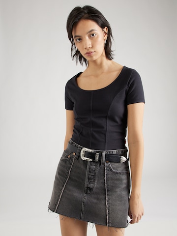 LEVI'S ®Majica 'Mars Corset Tee' - crna boja: prednji dio