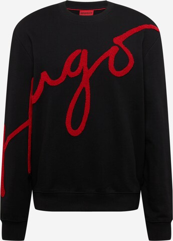 HUGO Sweatshirt 'Diraffe' in Black: front