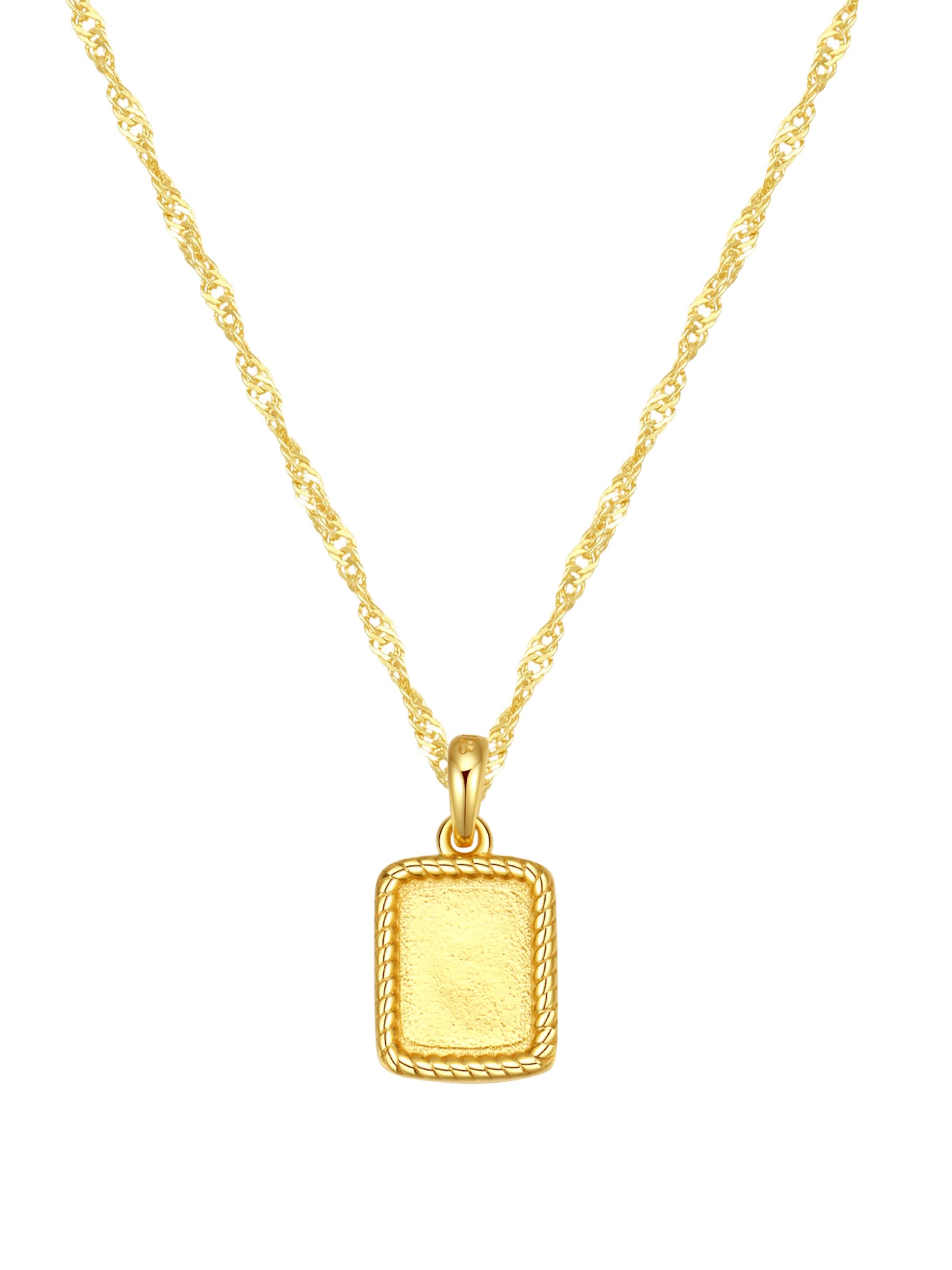 Hey Happiness - Cadena 'Square Rope' en oro