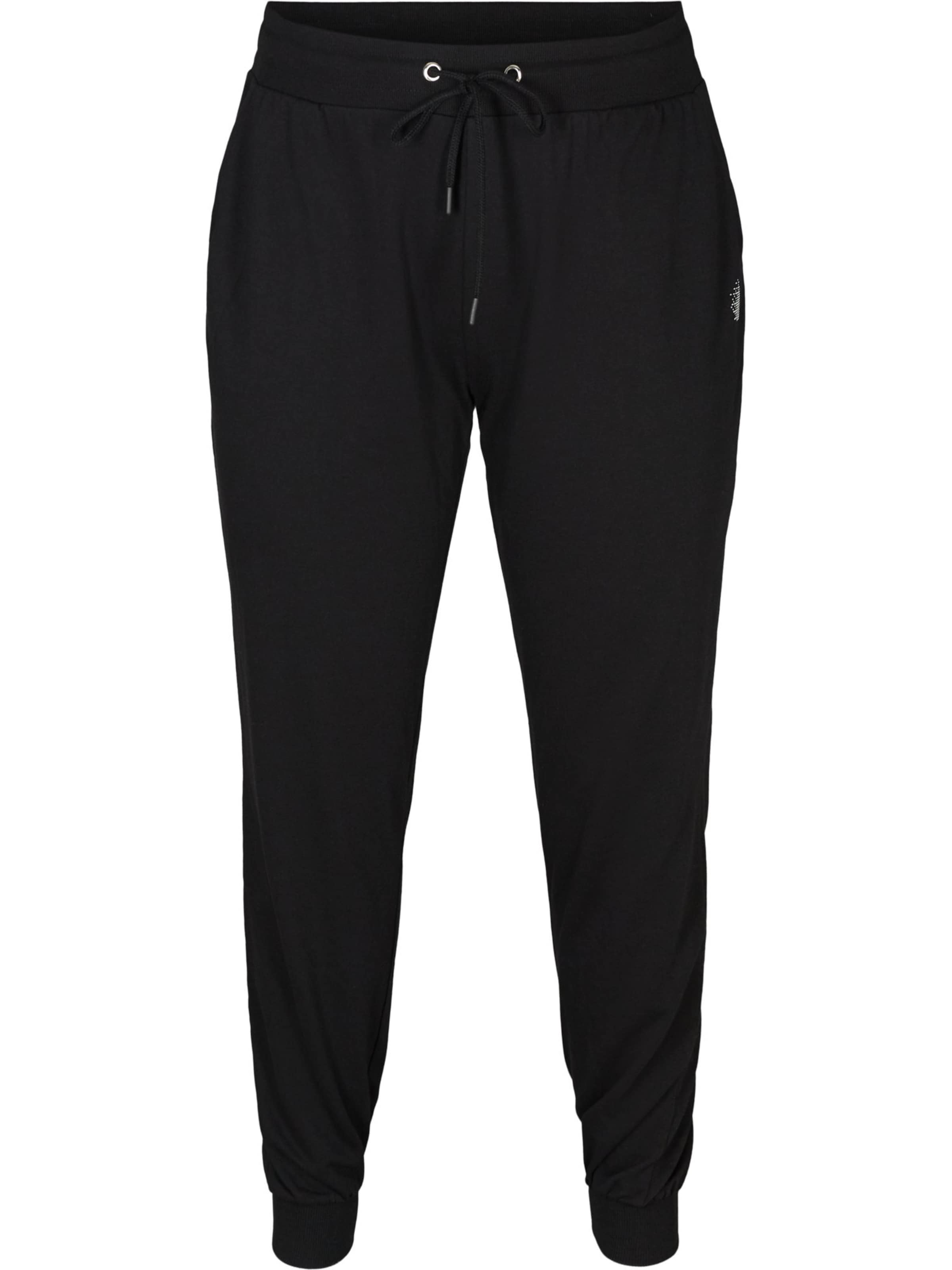 Active by Zizzi Alt kitsenev Spordipüksid, värv must: eest vaates