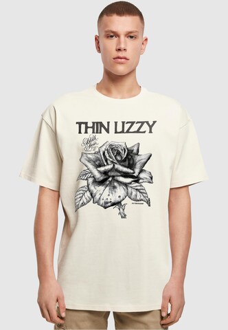 Merchcode T-Shirt 'Thin Lizzy - Rose' in Beige: predná strana