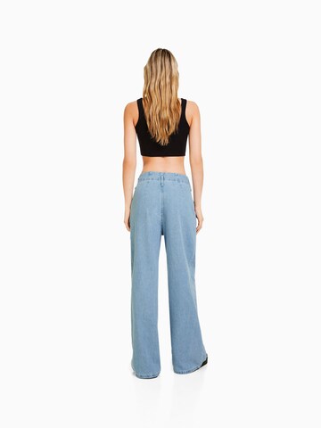 Wide Leg Jean Bershka en bleu