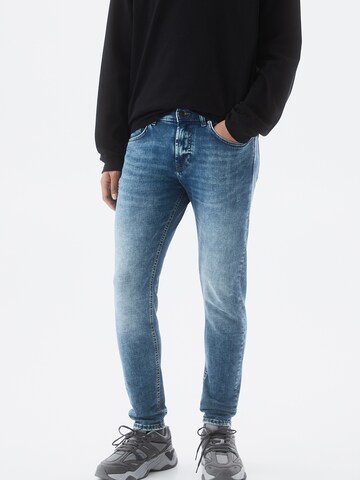 Pull&Bear Skinny Farmer - kék: elől