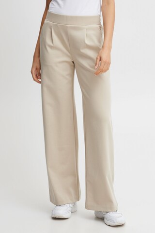 b.young Wide leg Broek in Beige: voorkant