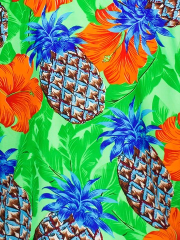 King Kameha Scarf 'Pineapple Hibiscus Shadow Line' in Green