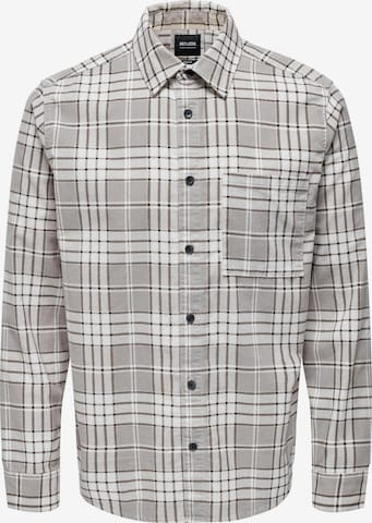 Only & Sons Regular fit Button Up Shirt 'LEO' in Grey: front