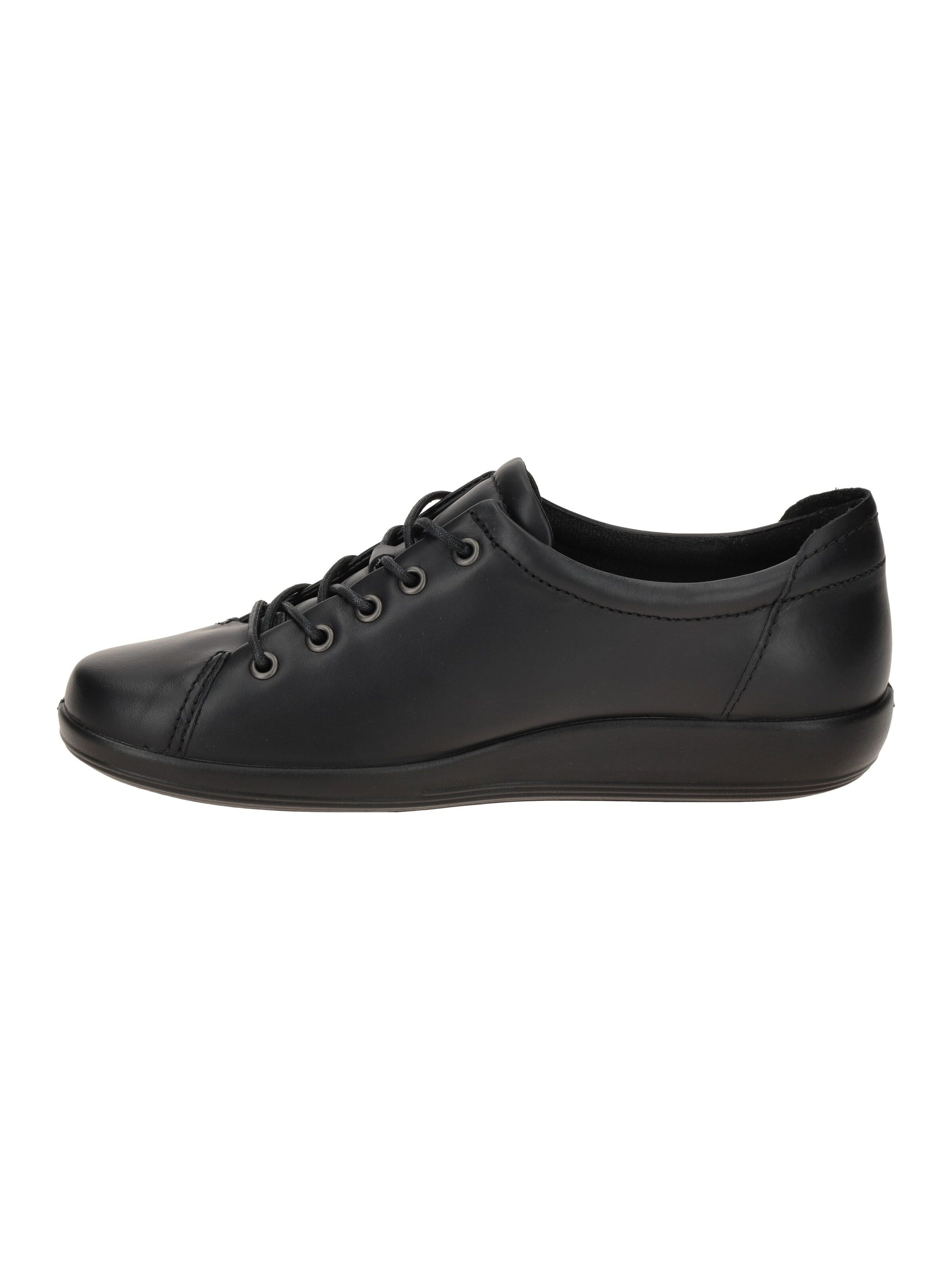 ECCO Schnürschuh 'Ecco Soft 2 Schuhe schwarz uni Schnürer 206503'‌‌‌‌‌‌‌‌‌‌ in Schwarz: Vorderseite