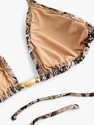 Koton Triangle Bikini Top in Beige
