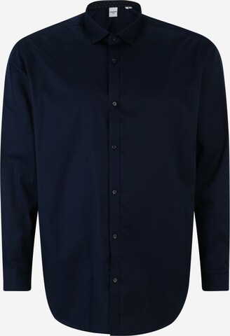Jack & Jones Plus Button Up Shirt 'CARDIFF' in Blue: front