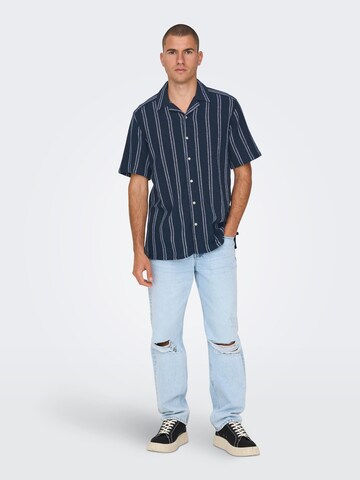Only & Sons Regular Fit Hemd 'Trev' in Blau