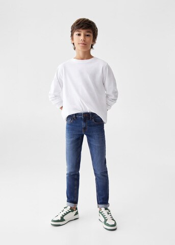 MANGO KIDS Slimfit Jeansy w kolorze niebieski