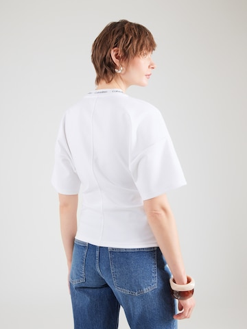 balta Calvin Klein Jeans Marškinėliai