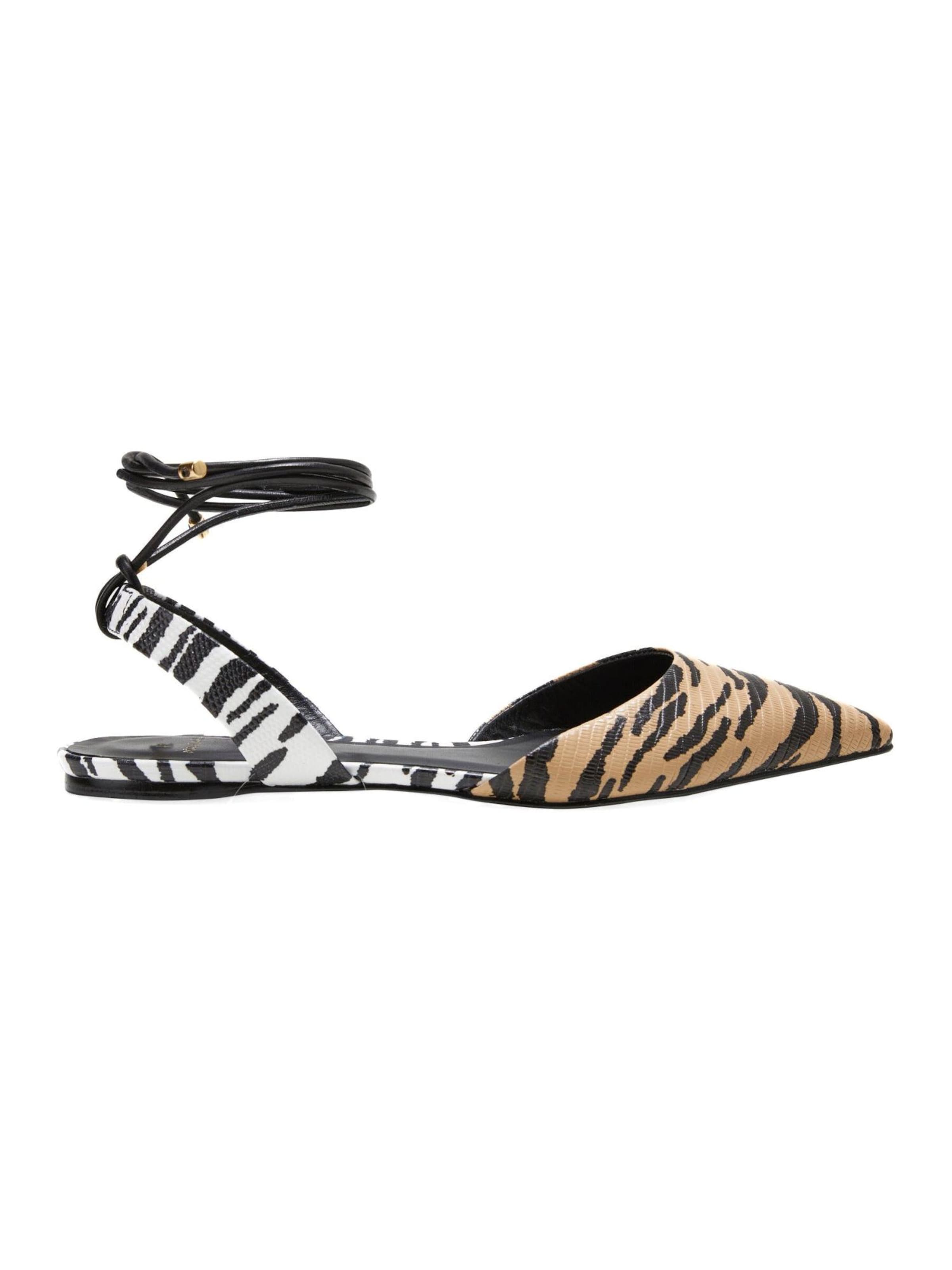 Ballerines 'Sandales plates Mangara Palmito imprimé animal' Mangara Atelier en marron : devant