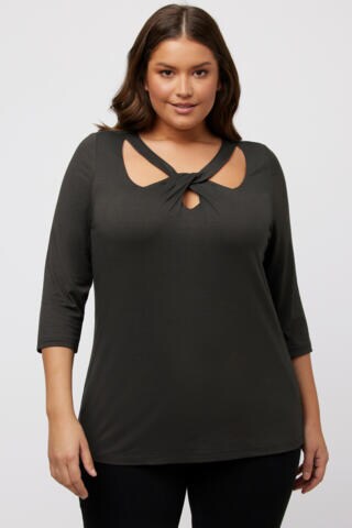 Ulla Popken Shirt in Black: front