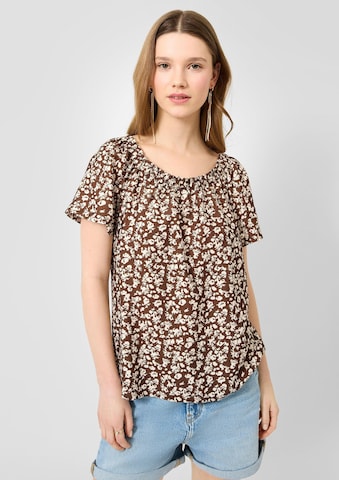 QS Blouse in Brown: front