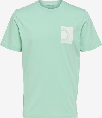 T-Shirt 'COREY' SELECTED HOMME en vert : devant