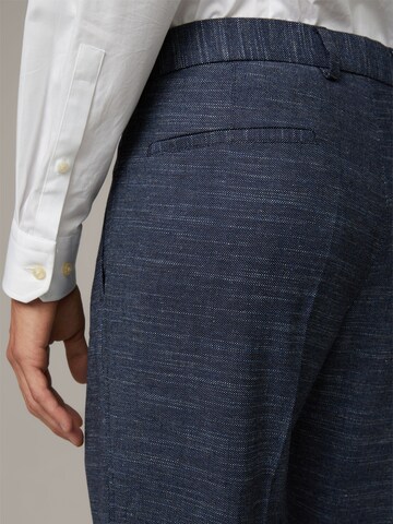 STRELLSON Slim fit Pleated Pants 'Till' in Blue