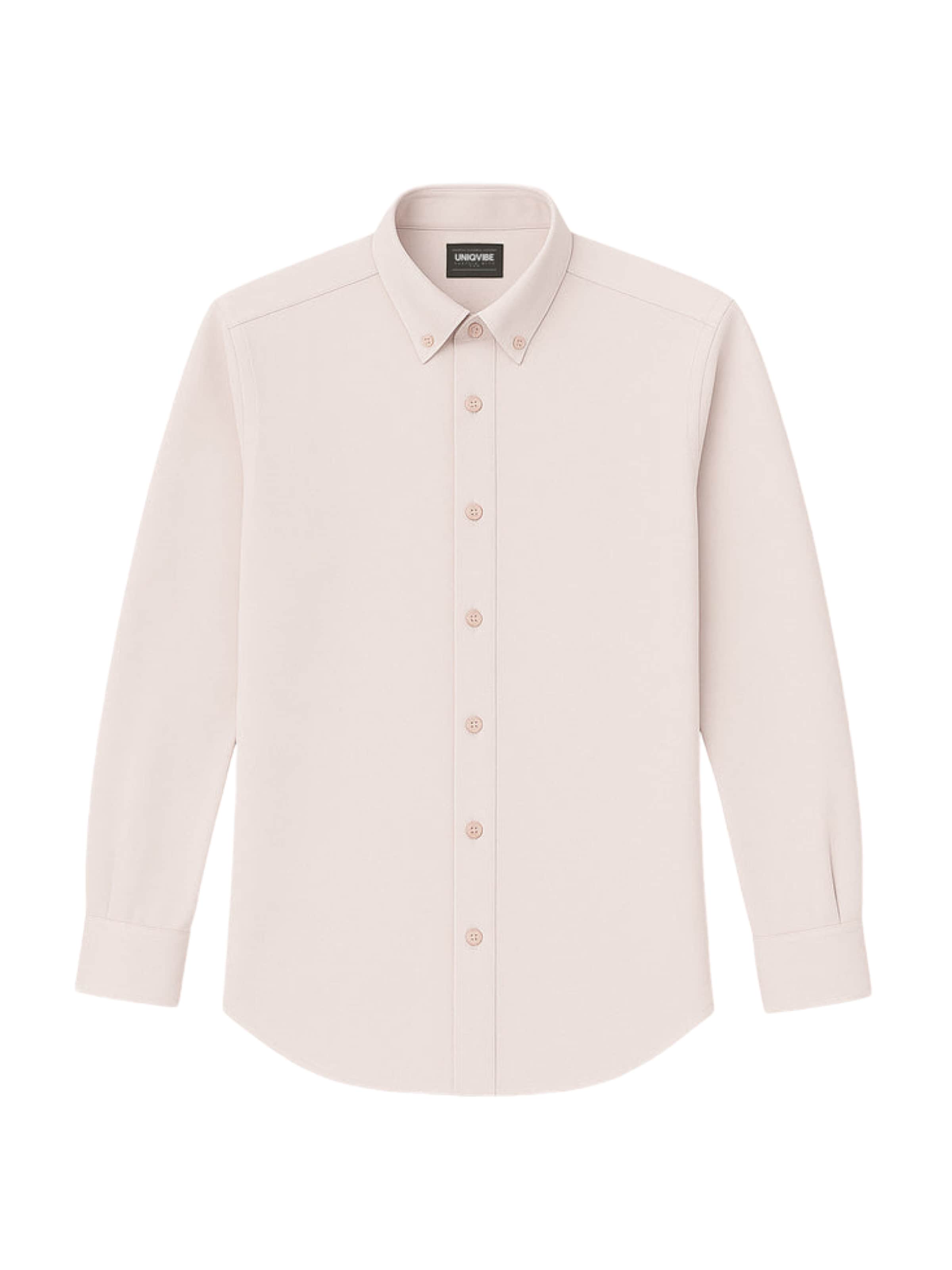 UNIQVIBE Slim fit Overhemd in Beige: voorkant