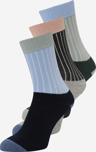 Women' Secret Socken in hellblau / graumeliert / pastellgrün / schwarz, Produktansicht