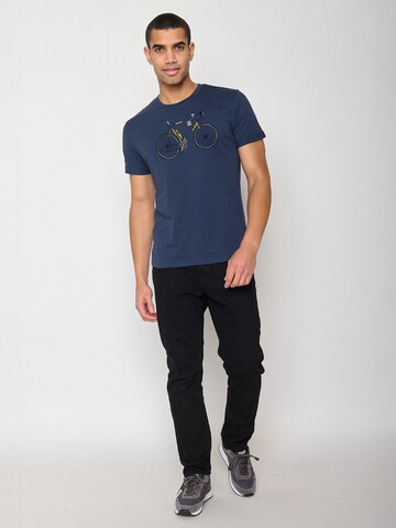 GREENBOMB Shirt 'Bike Knut' in Blauw