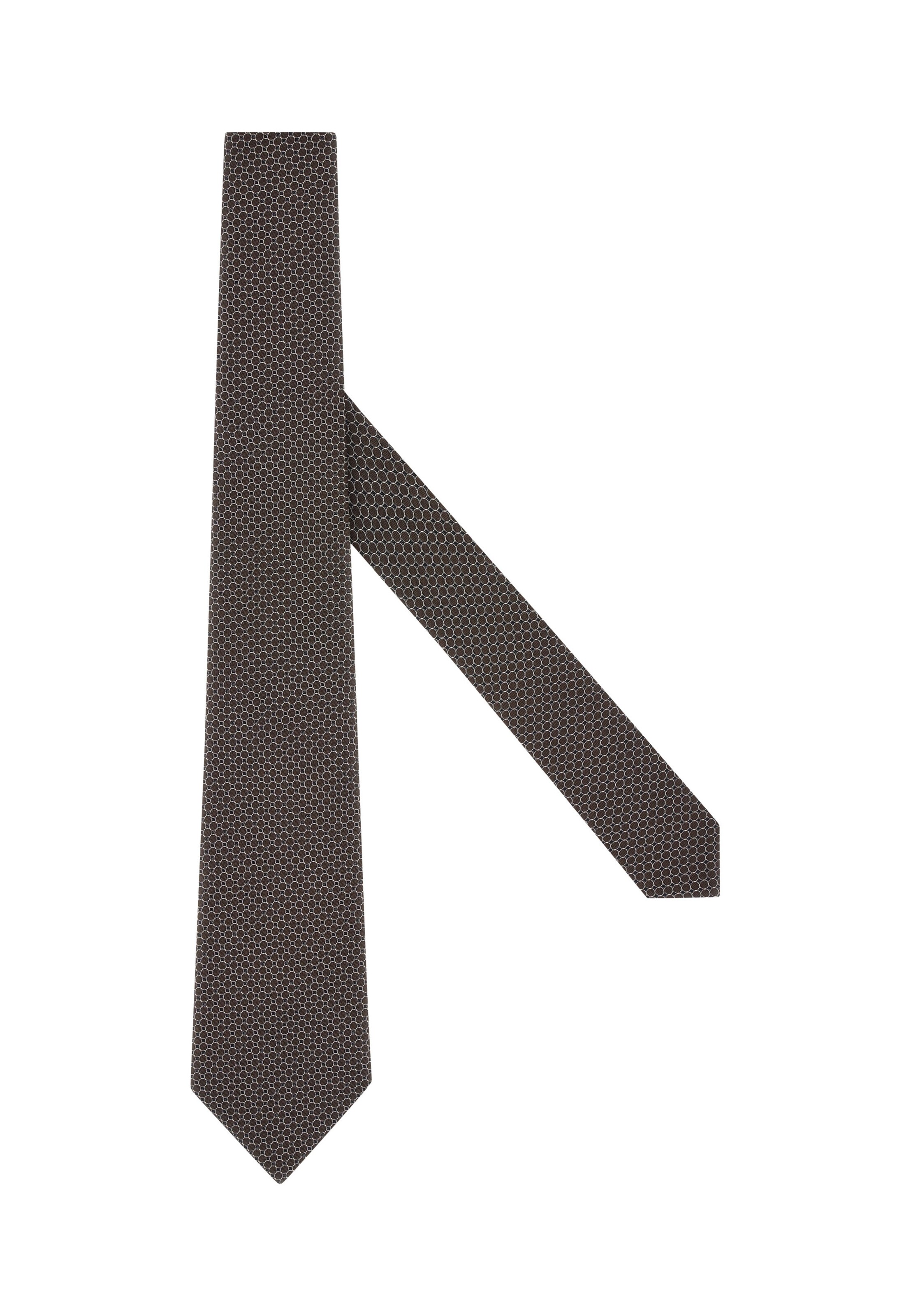 Boggi Milano Cravate en marron / blanc, Vue avec produit