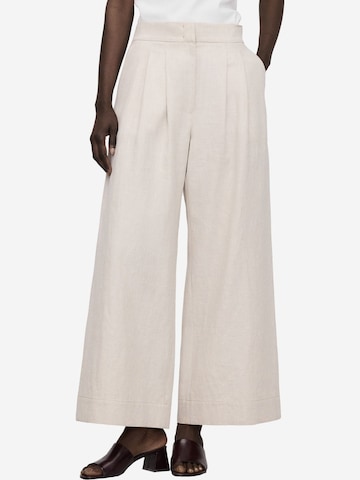 Adolfo Dominguez Wide leg Παντελόνι σε μπεζ: μπροστά
