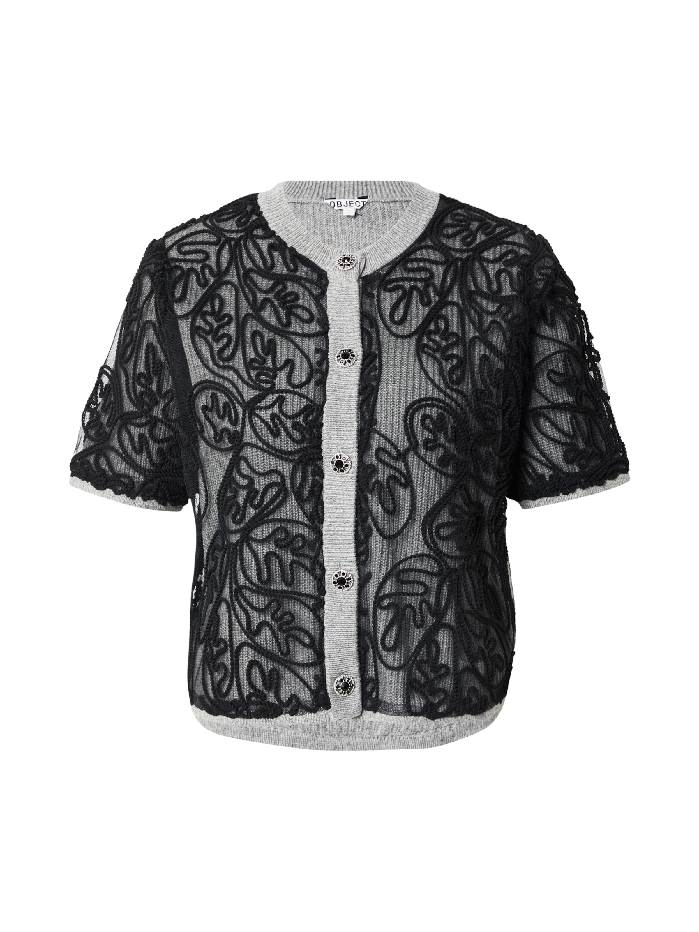 OBJECT Πλεκτή ζακέτα 'OBJFariba' σε γκρι: μπροστά