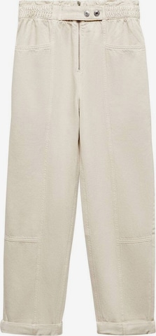MANGO Tapered Pants 'Camila' in Beige: front