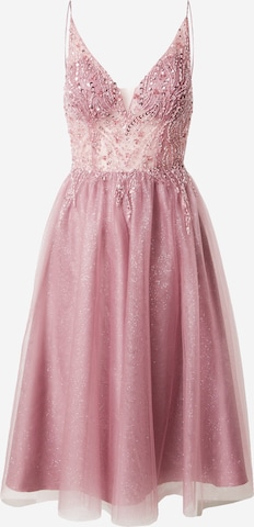 Robe de cocktail Unique en rose : devant