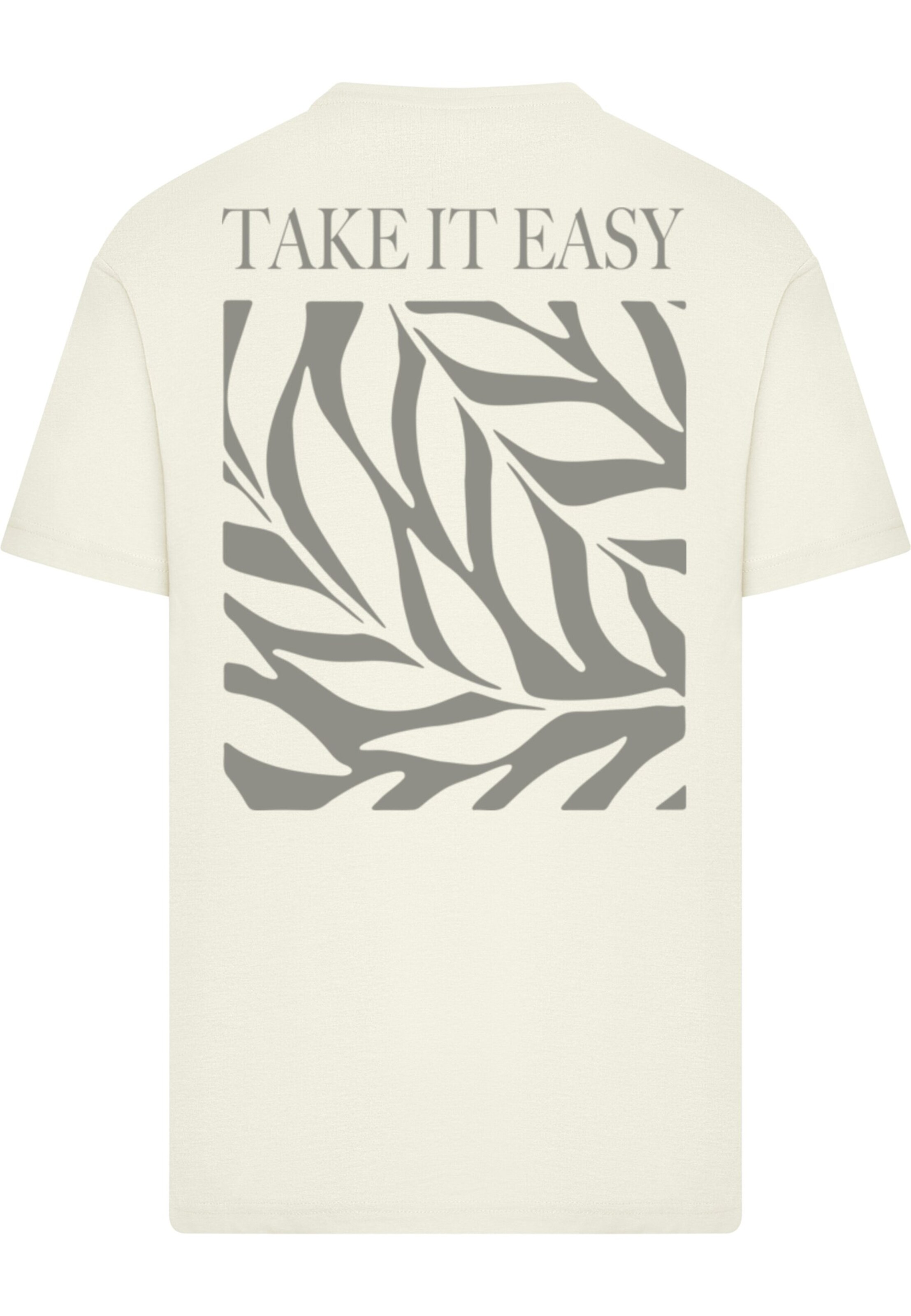 Maglietta 'Take It Easy Plants' di Mister Tee in beige