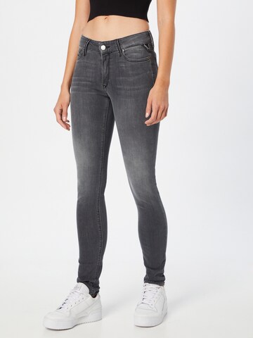 REPLAY Skinny Jeans 'Luzien' in Grijs: voorkant