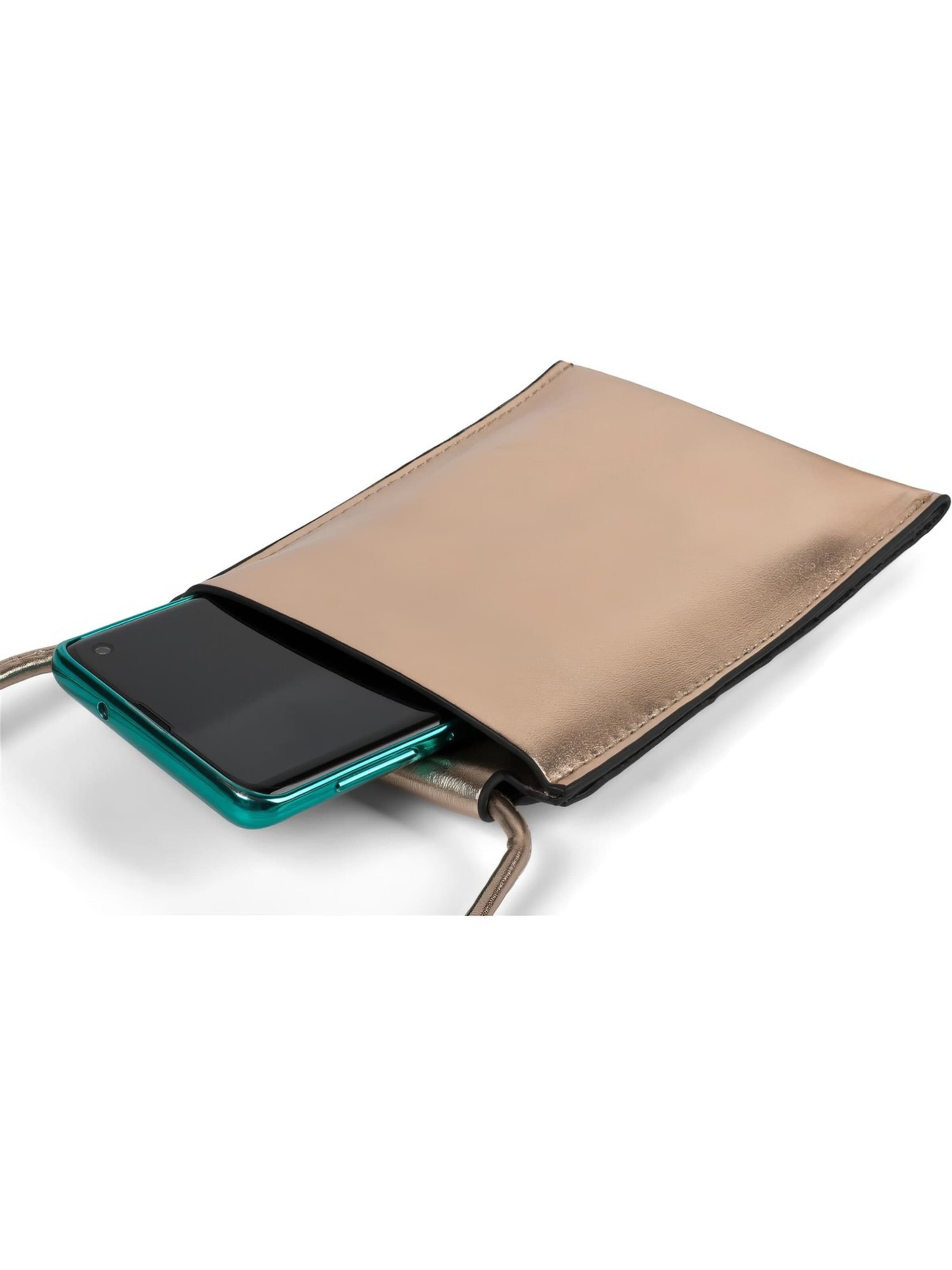 styleBREAKER Crossbody bag 'Handy Umhängetasche Metallic' in Gold