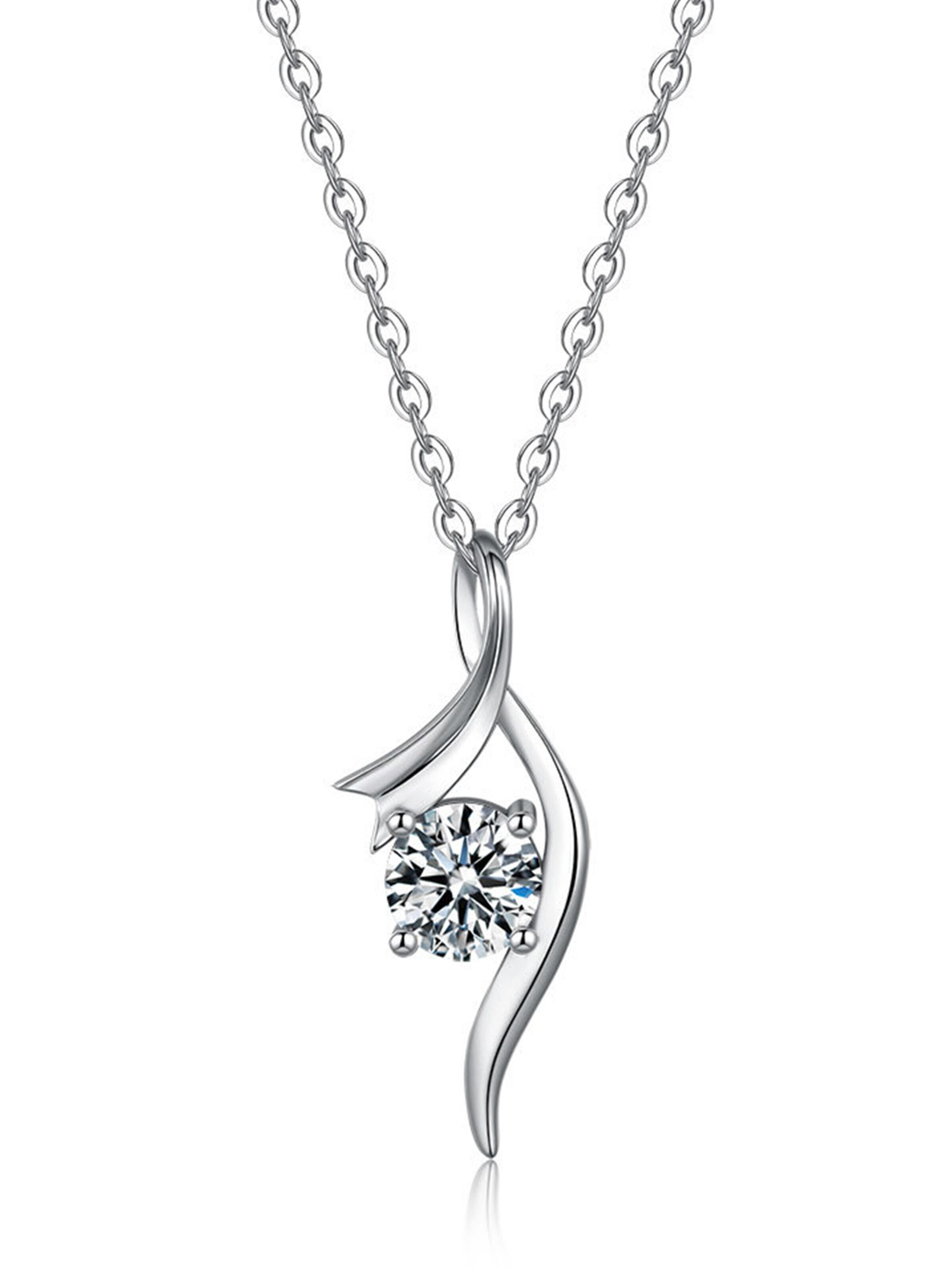Staufergold Necklace 'Moissanit Halskette Swing – Eleganz in Bewegung' in Silver: front