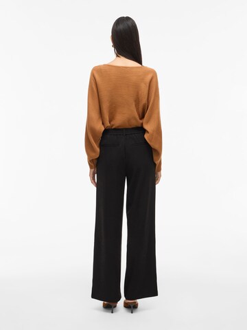 VILA Wide Leg Bundfaltenhose 'Varone' in Schwarz