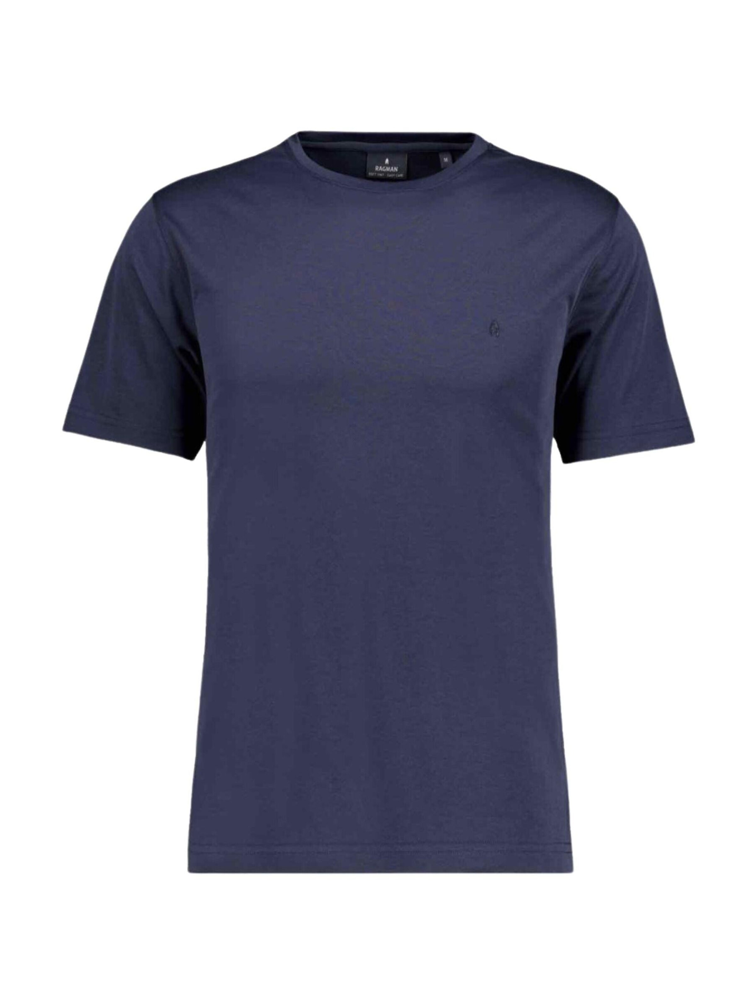 T-Shirt 'ROUND NECK SOLID' Ragman en bleu : devant