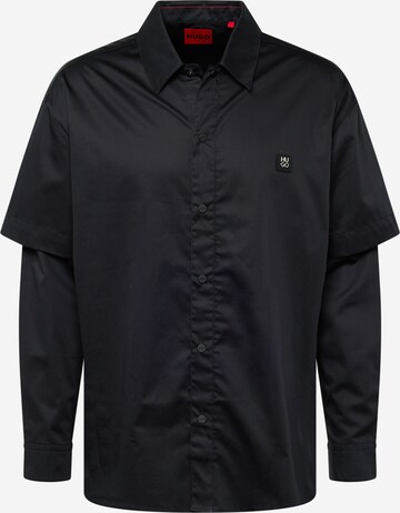 Coupe regular Chemise 'Ebillo' HUGO en noir : devant