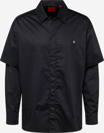 HUGO Red Regular fit Button Up Shirt 'Ebillo' in Black: front