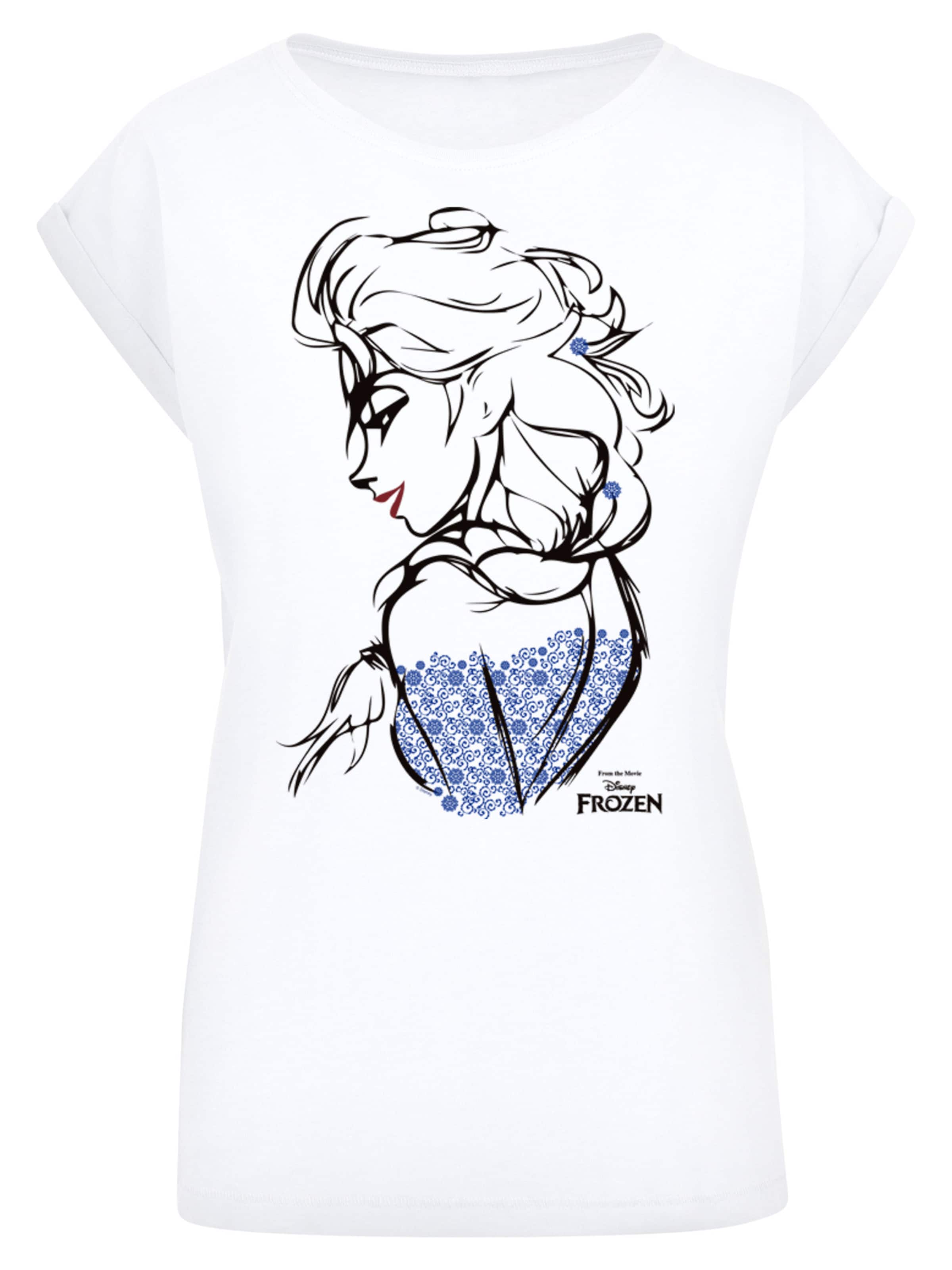 F4NT4STIC Maglietta 'Disney Frozen Elsa Sketch Mono' in Bianco