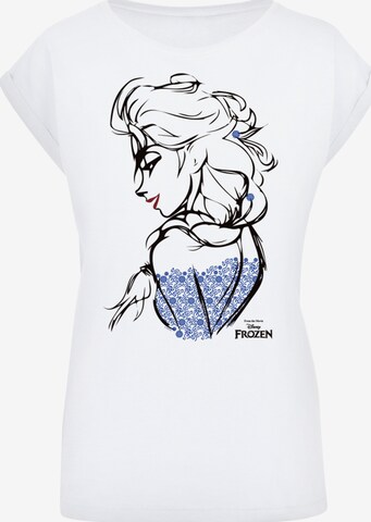 F4NT4STIC Maglietta 'Disney Frozen Elsa Sketch Mono' in Bianco