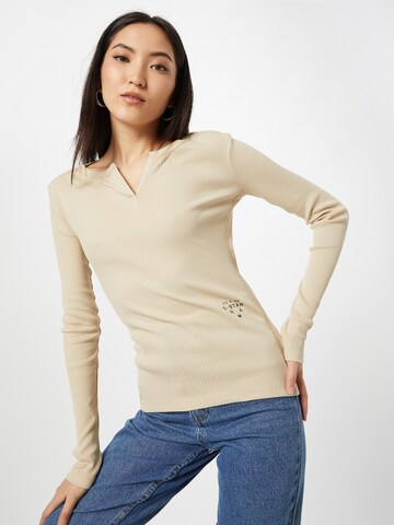 Maglietta di G-Star RAW in beige: frontale