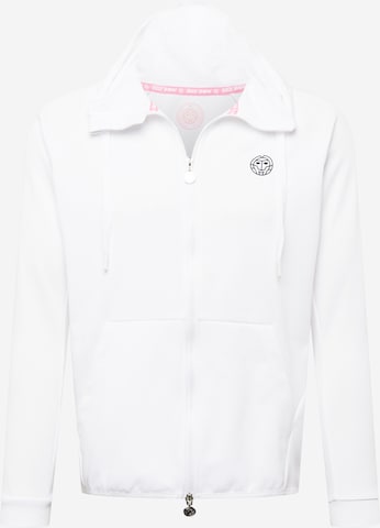 BIDI BADU Athletic Zip-Up Hoodie in White: front