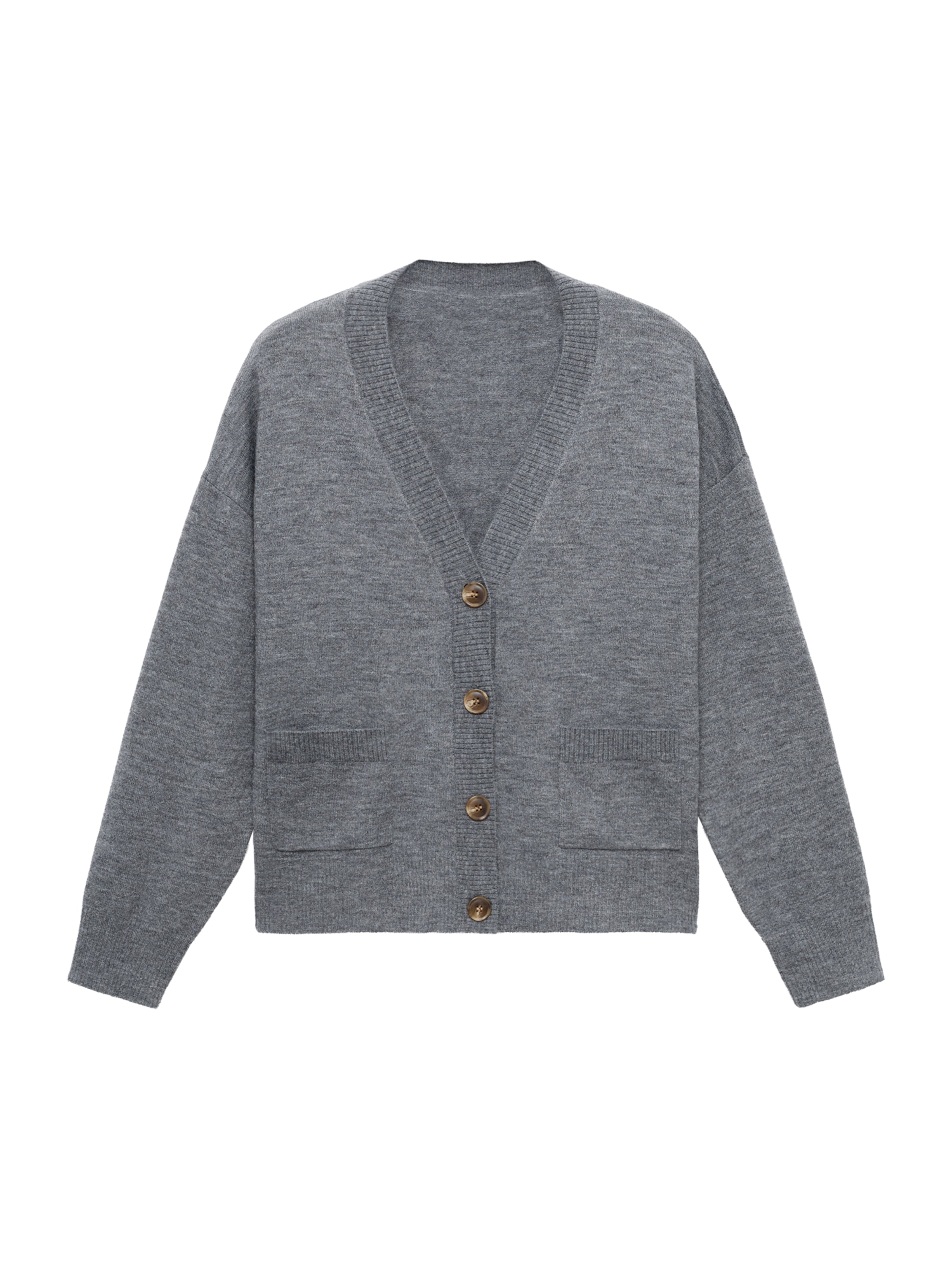 MANGO Kardigan 'NEKKO' w kolorze szary: przód