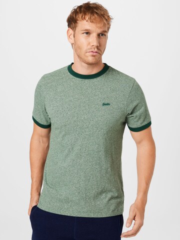 Superdry - Camisa 'Ringer' em verde: frente
