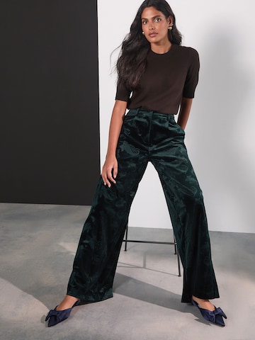 Next Wide Leg Hose in Grün