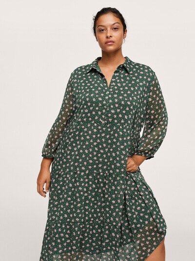 MANGO Košilové šaty 'VERDEJO1' - zelená / pink / bílá, Model/ka