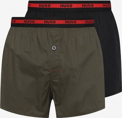 HUGO Boxershorts in khaki / rot / schwarz, Produktansicht