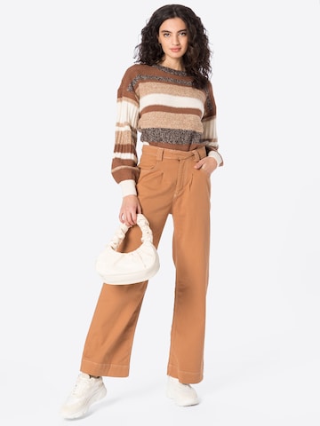 Warehouse Szeroka nogawka Spodnie w kolorze brązowy